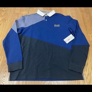 Extra Butter Collared Long Sleeve Polo Rugby Shirt Patchwork